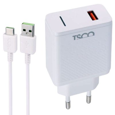 شارژر دیواری تسکو مدل TTC 64 به همراه کابل تبدیل USB-C
