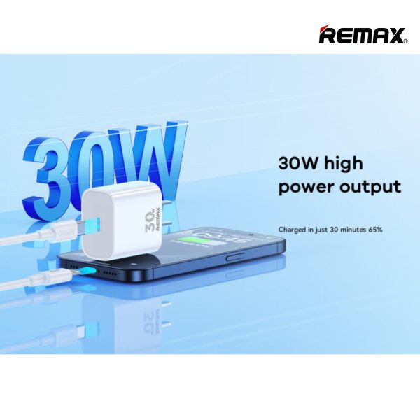 شارژر دیواری 30 وات ریمکس مدل All-compatible GaN-RP-U71 به همراه کابل USB-C