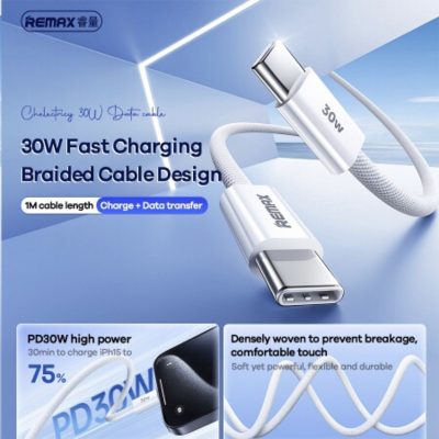 شارژر دیواری 25 وات ریمکس مدل A55 SUPERFAST به همراه کابل تبدیل USB-C