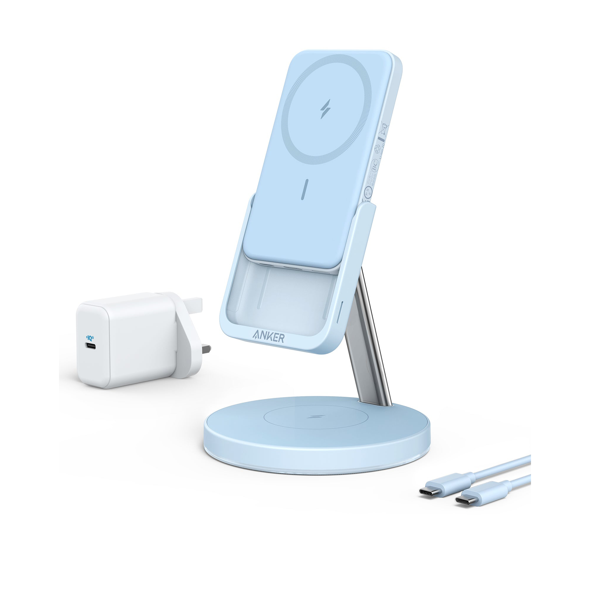 شارژر بی سیم انکر مدل A25A7 633 MagGo به همراه شارژر دیواری 25 واتی شارژر بی سیم انکر مدل A25A7 633 MagGo به همراه شارژر دیواری 25 واتی