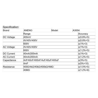 مولتی متر دیجیتال آننگ مدل A3004