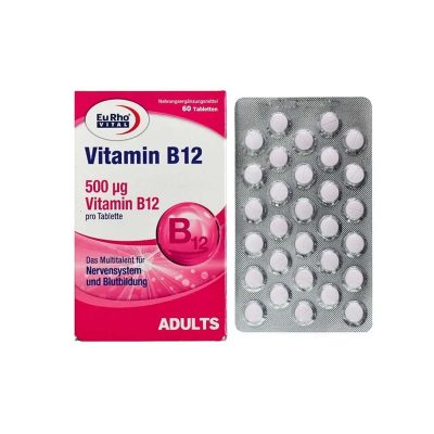 قرص ویتامین ب 12 یورو ویتال بسته 60 عددی
