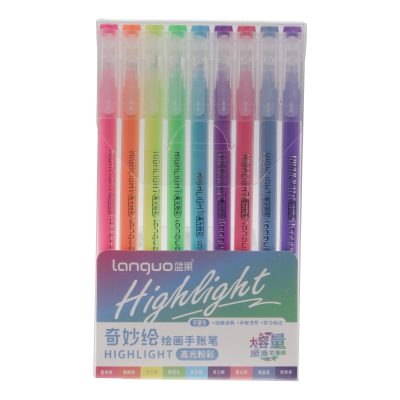 روان نویس لنگو پاستلی مدل highlight بسته 9 عددی