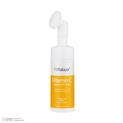 فوم شست‌وشوی صورت ویتالیر مدل VITAMIN C مناسب انواع پوست حجم 150 میلی‌لیتر