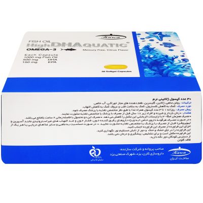 کپسول روغن ماهی حاوی DHA بالا آکواتیک کارن بسته 30 عددی