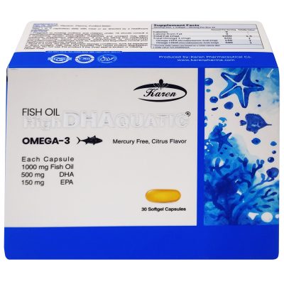 کپسول روغن ماهی حاوی DHA بالا آکواتیک کارن بسته 30 عددی