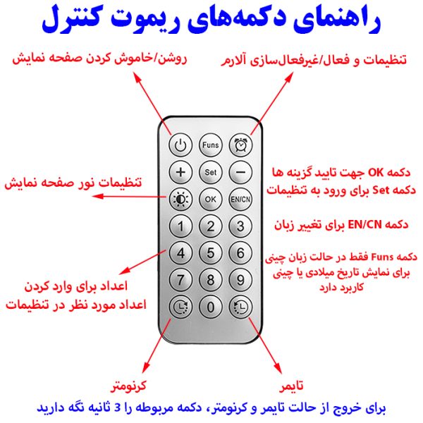 ساعت دیواری دیجیتال مدل ریموت کنترل دار کد DS-5501