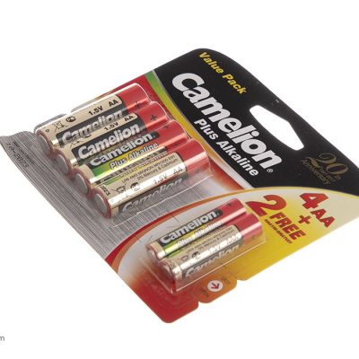 باتری قلمی کملیون مدل Plus Alkaline بسته 4 عددی همراه 2 باتری نیم قلمی