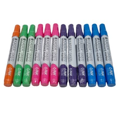 ماژیک وایت برد کایزر مدل رنگی کد sk870 بسته ۱۲ عددی