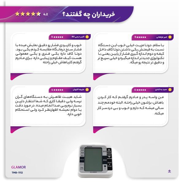 فشارسنج بازویی دیجیتال گلامور مدل TMB-1112