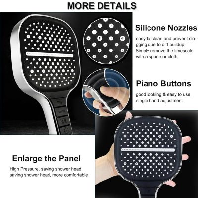 سردوش حمام پاپیروس مدل پیانویی چند حالته Titan