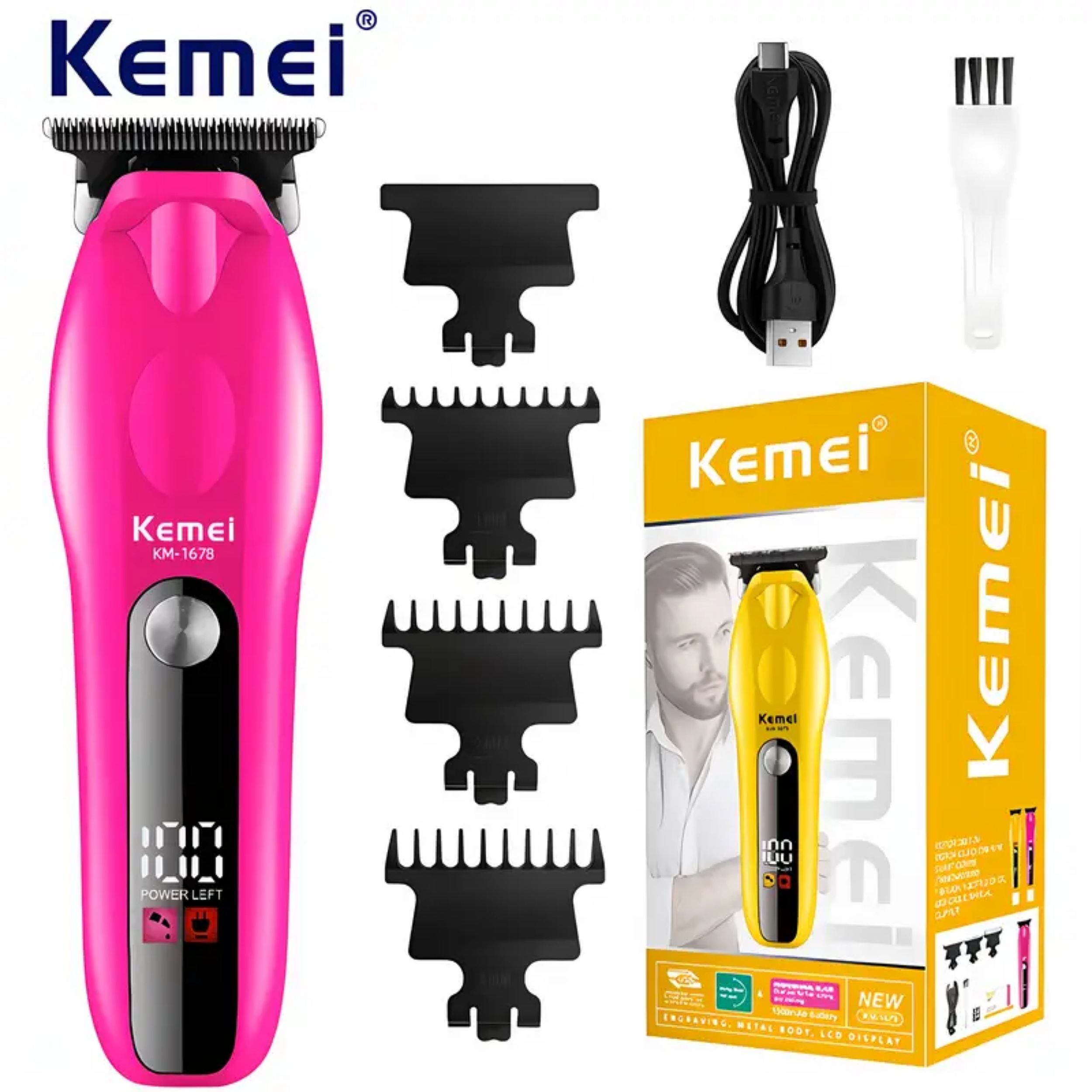 ماشین اصلاح موی سر و صورت شارژی کیمی مدل km-1678 ماشین اصلاح موی سر و صورت شارژی کیمی مدل km-1678