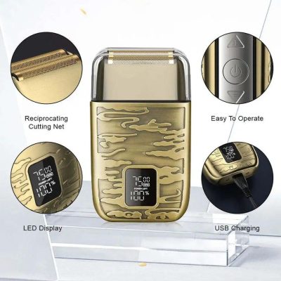 ماشین اصلاح موی صورت و بدن کیمی مدل KM-870، اصلاح به صورت صفر زن، ضد آب، نمایشگر LED، منبع انرژی با باتری قابل شارژ، تکنولوژی اصلاح به صورت شیو فویلی، مدت زمان شارژ 90 دقیقه و مدت زمان استفاده پس از شارژ 90 دقیقه، به‌همراه کابل شارژ USB، برس، روغن