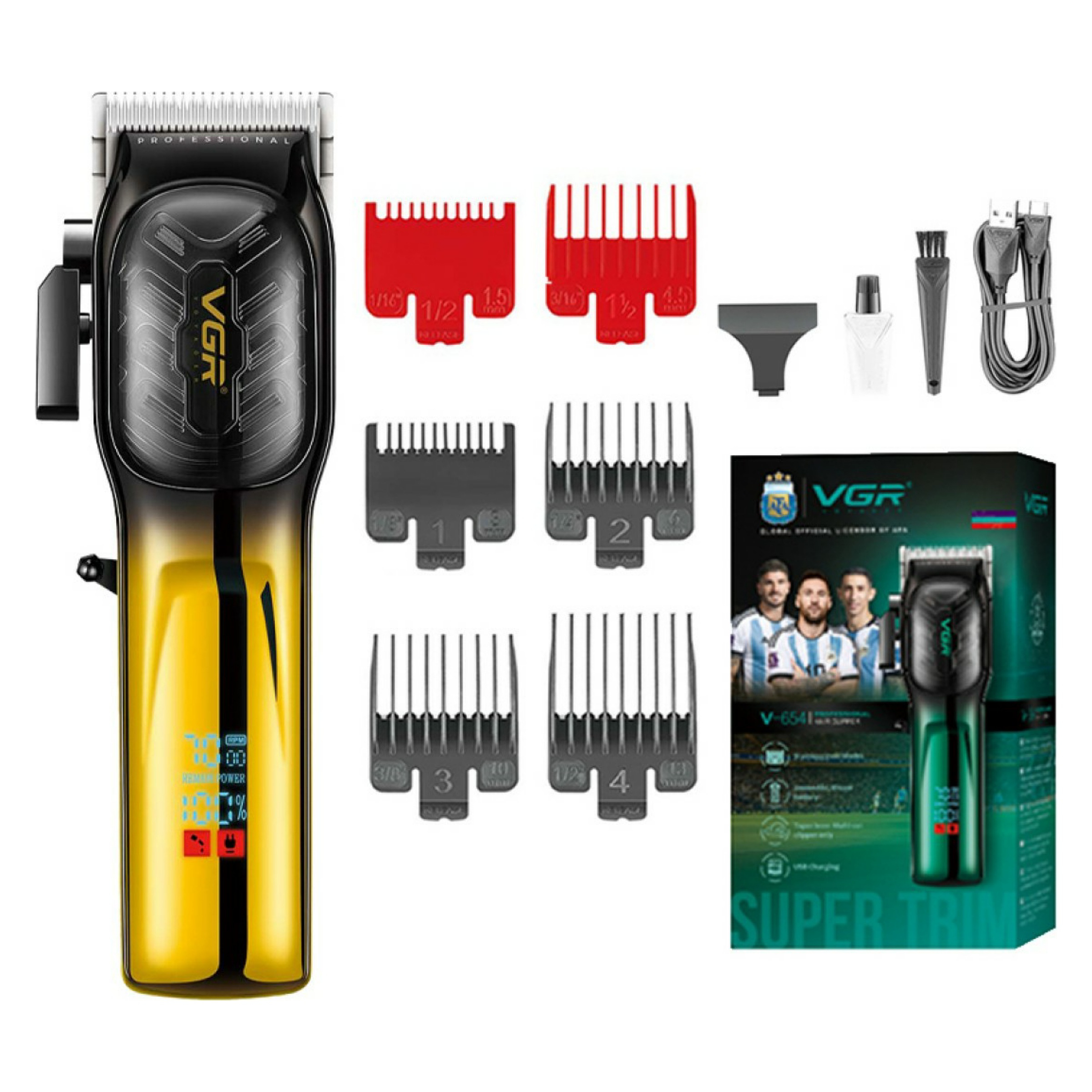 ماشین اصلاح موی سر و صورت شارژی وی جی ار مدل V-654 ماشین اصلاح موی سر و صورت شارژی وی جی ار مدل V-654