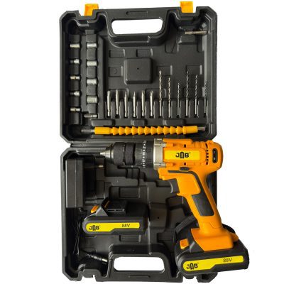 دریل پیچ گوشتی چکشی شارژی جاب مدل JB-8890 مجموعه 40 عددی