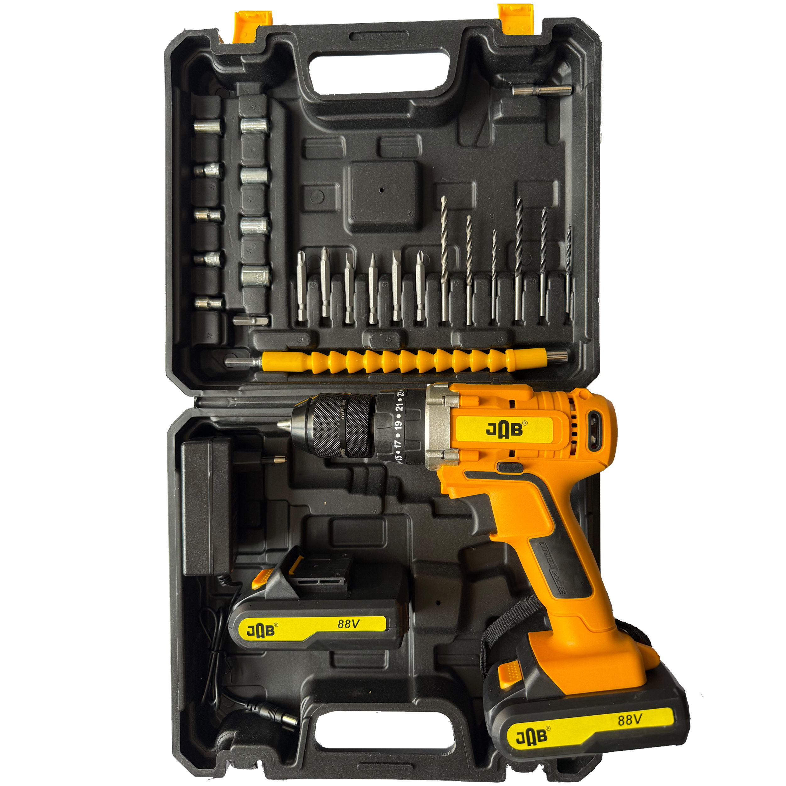 دریل پیچ گوشتی چکشی شارژی جاب مدل JB-8890 مجموعه 40 عددی دریل پیچ گوشتی چکشی شارژی جاب مدل JB-8890 مجموعه 40 عددی