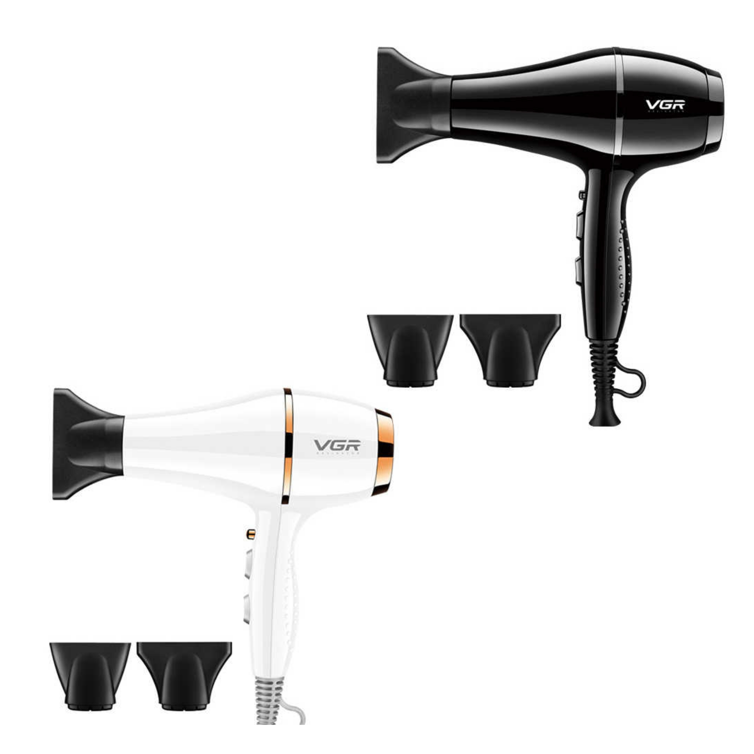 سشوار حرفهای وی جی ار مدل V-414، موتور AC با توان مصرفی 2200 وات، دارای فناوری تولید یون، دارای حلقه آویختن، با حالت صافکننده و حجمدهنده، وزن 802 گرم، تنظیم حرارت 3 حالته و کنترل سرعت 2 حالته، به همراه 3 عدد سری متمرکزکننده سشوار حرفهای وی جی ار مدل V-414، موتور AC با توان مصرفی 2200 وات، دارای فناوری تولید یون، دارای حلقه آویختن، با حالت صافکننده و حجمدهنده، وزن 802 گرم، تنظیم حرارت 3 حالته و کنترل سرعت 2 حالته، به همراه 3 عدد سری متمرکزکننده