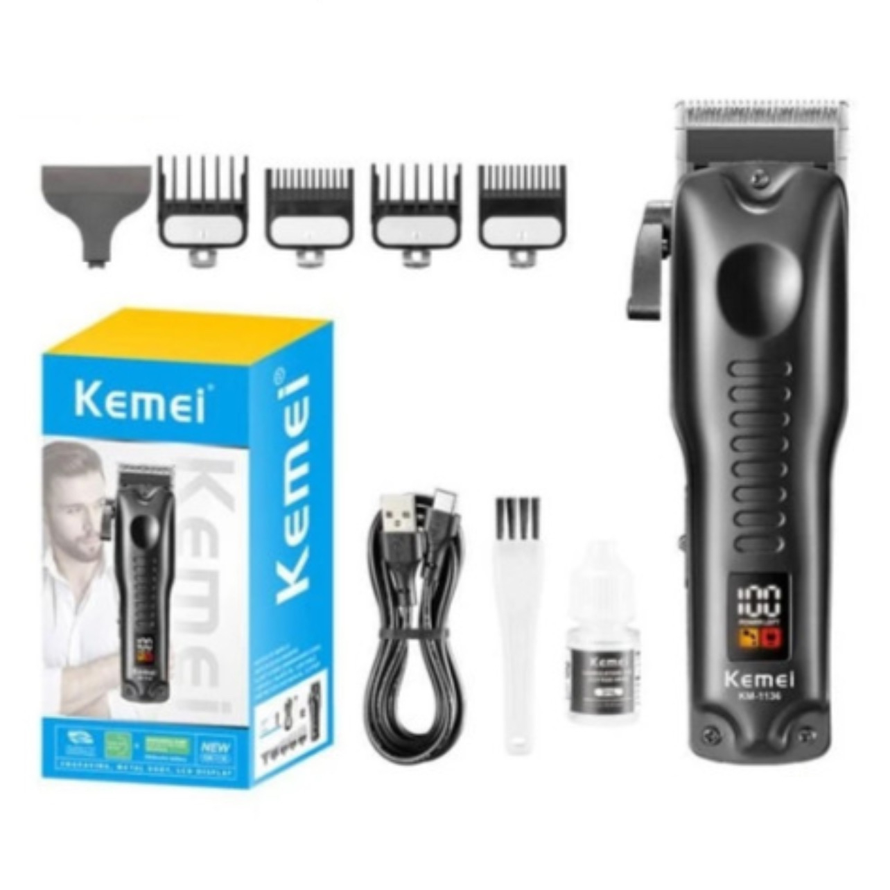 ماشین اصلاح موی سر و صورت شارژی کیمی مدل KM-1136 ماشین اصلاح موی سر و صورت شارژی کیمی مدل KM-1136