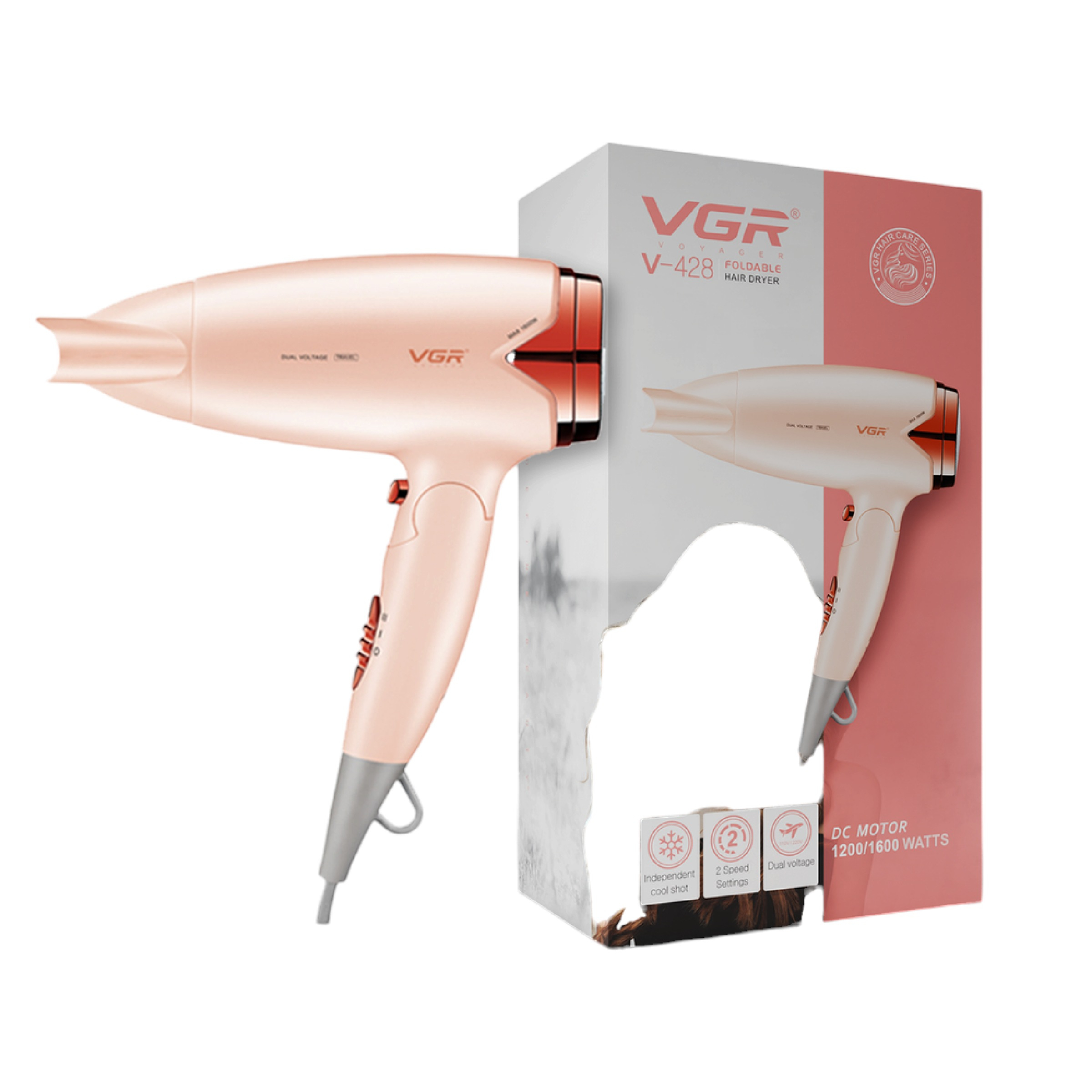 سشوار مسافرتی وی جی ار مدل V-428 سشوار مسافرتی وی جی ار مدل V-428