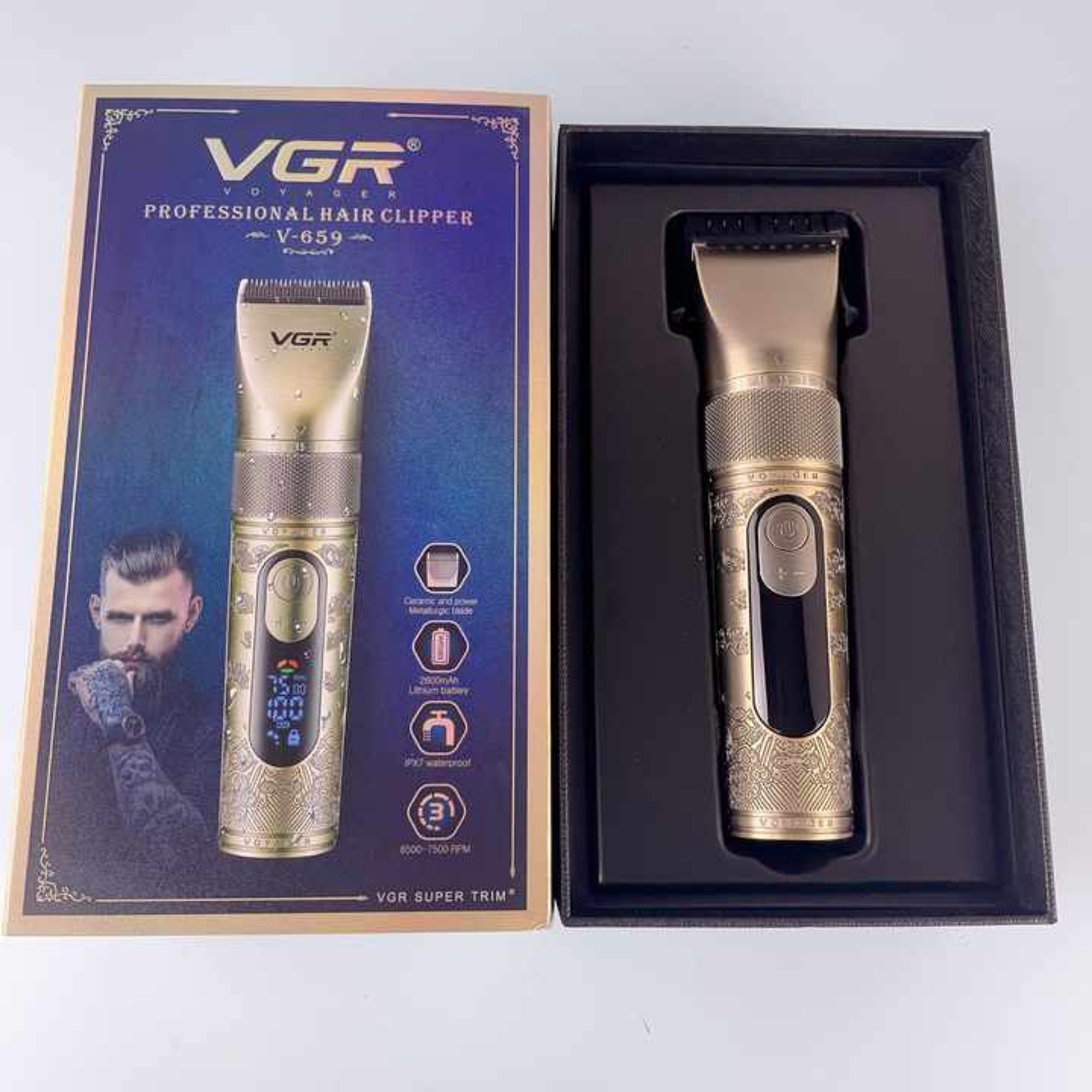 ماشین اصلاح موی سر و صورت شارژی وی جی ار مدل V-659 ماشین اصلاح موی سر و صورت شارژی وی جی ار مدل V-659