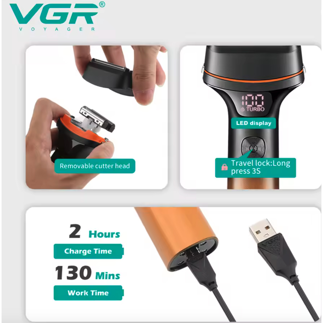 ماشین اصلاح صورت شارژی وی جی ار مدل v-382 ماشین اصلاح صورت شارژی وی جی ار مدل v-382