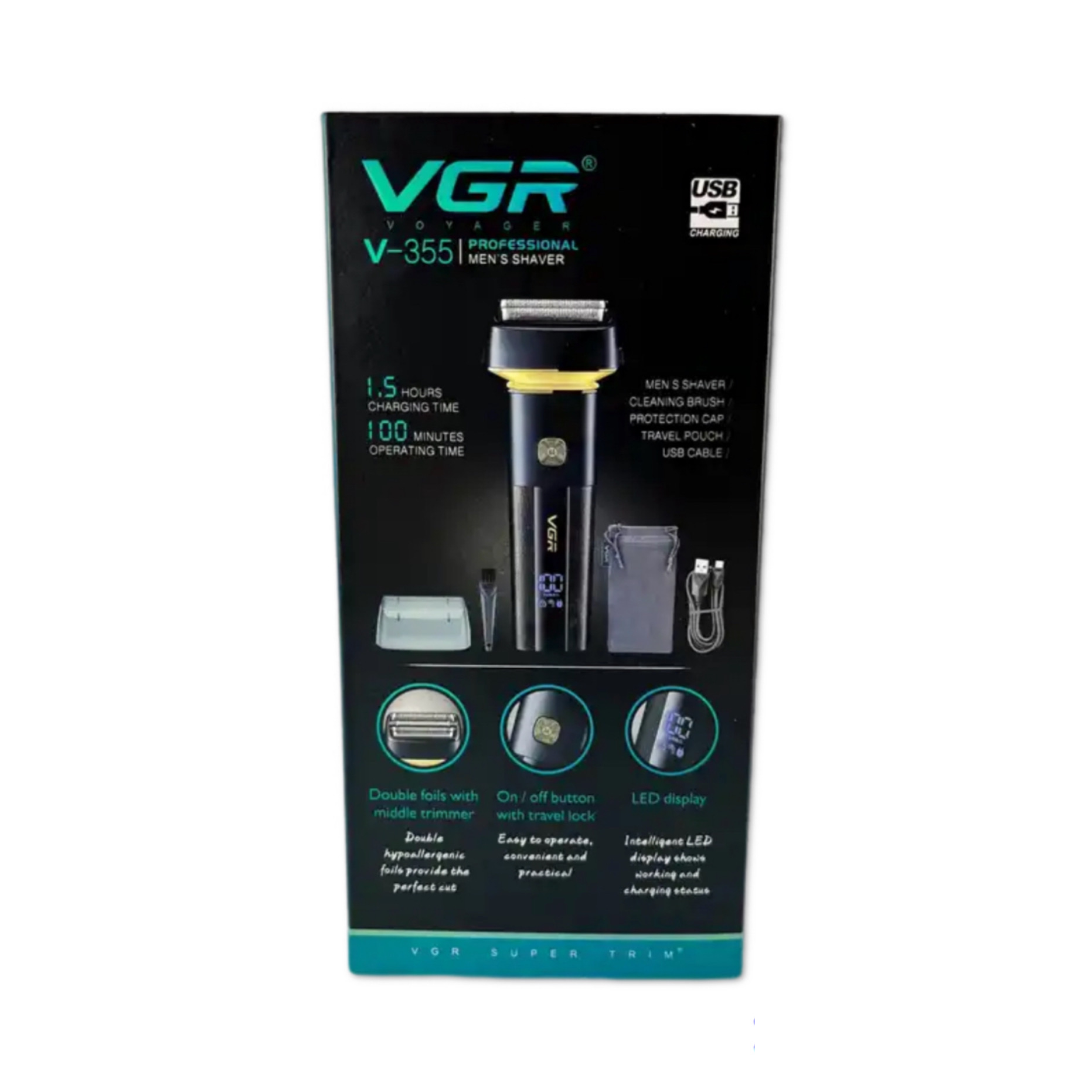 ماشین اصلاح موی صورت وی جی ار مدل V-355 ماشین اصلاح موی صورت وی جی ار مدل V-355