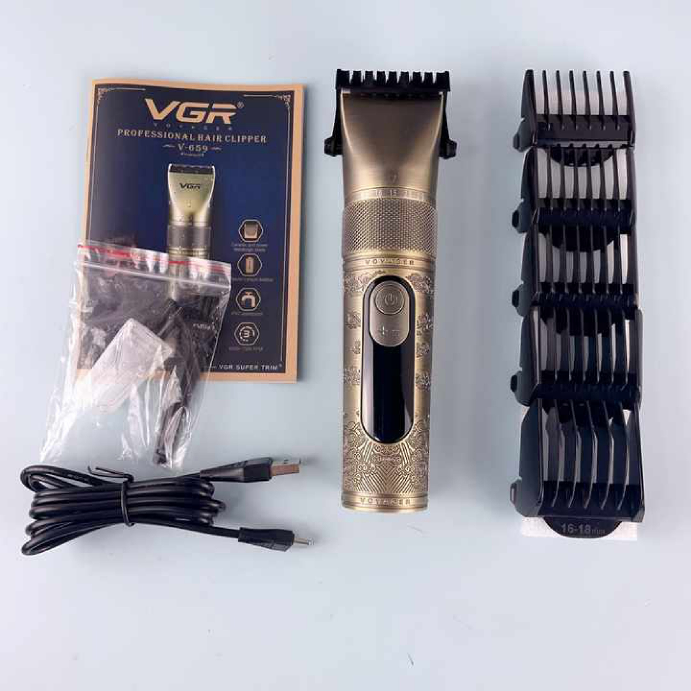 ماشین اصلاح موی سر و صورت شارژی وی جی ار مدل V-659 ماشین اصلاح موی سر و صورت شارژی وی جی ار مدل V-659