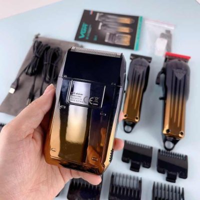 ماشین اصلاح موی سر و صورت شارژی وی جی ار مدل V-644 مجموعه سه عددی