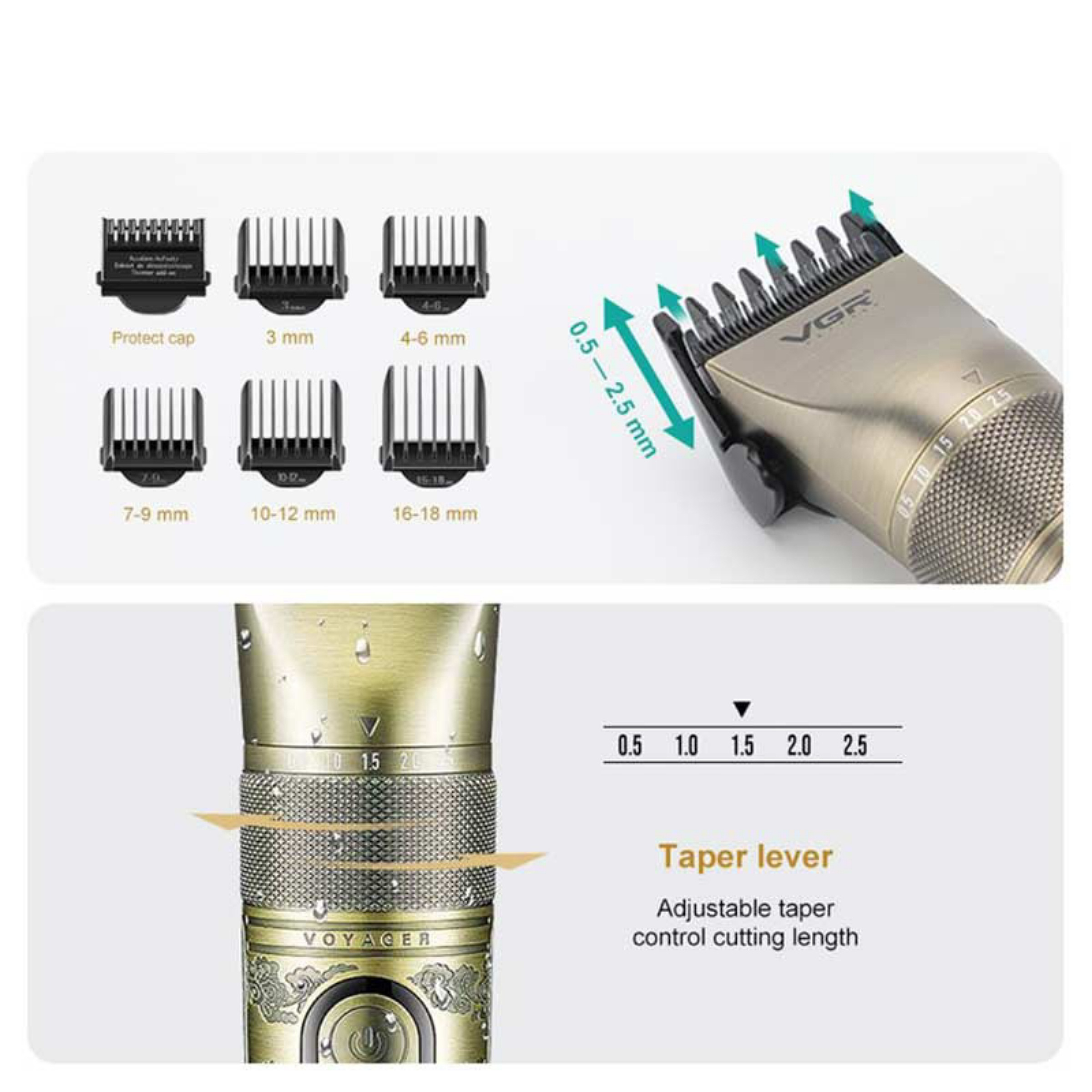 ماشین اصلاح موی سر و صورت شارژی وی جی ار مدل V-659 ماشین اصلاح موی سر و صورت شارژی وی جی ار مدل V-659