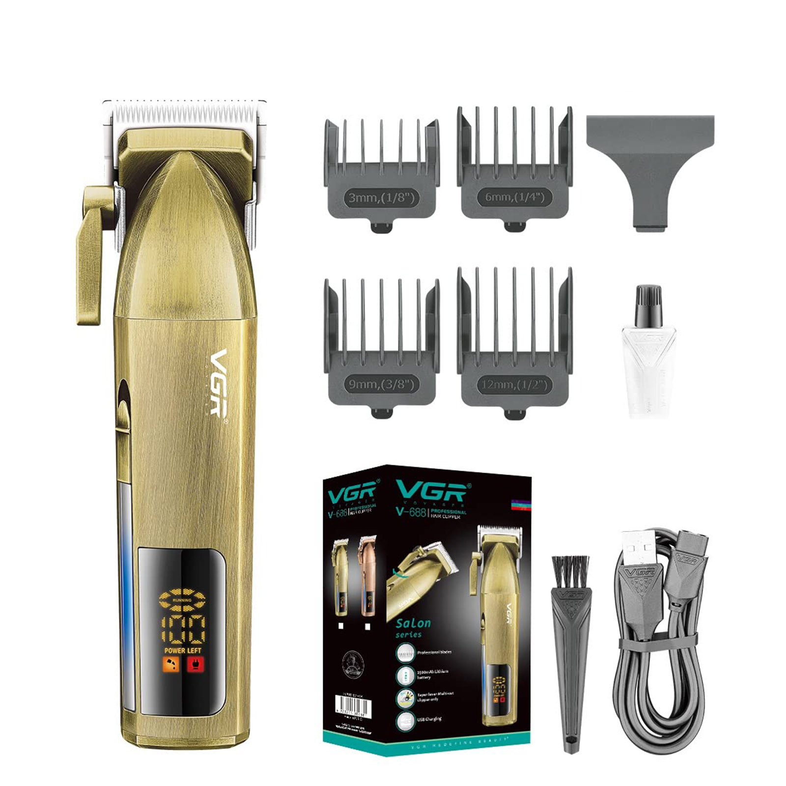 ماشین اصلاح موی سر و صورت وی جی ار مدل 688 ماشین اصلاح موی سر و صورت وی جی ار مدل 688