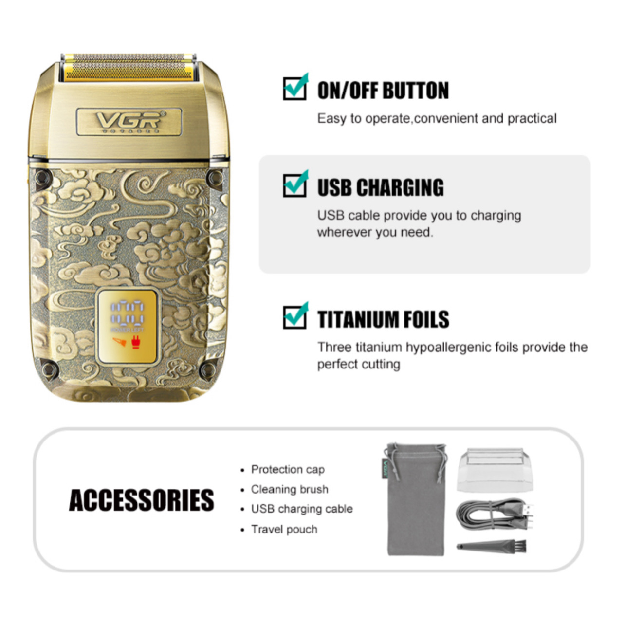 ماشین اصلاح موی سر و صورت وی جی ار مدل V-336 ماشین اصلاح موی سر و صورت وی جی ار مدل V-336