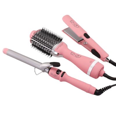 سشوار برس‌دار حالت‌دهنده حرفه ای 1500 وات انزو پروفیشینال مدل EN-5610 3in1 به همراه اتو مو و فر کننده مو