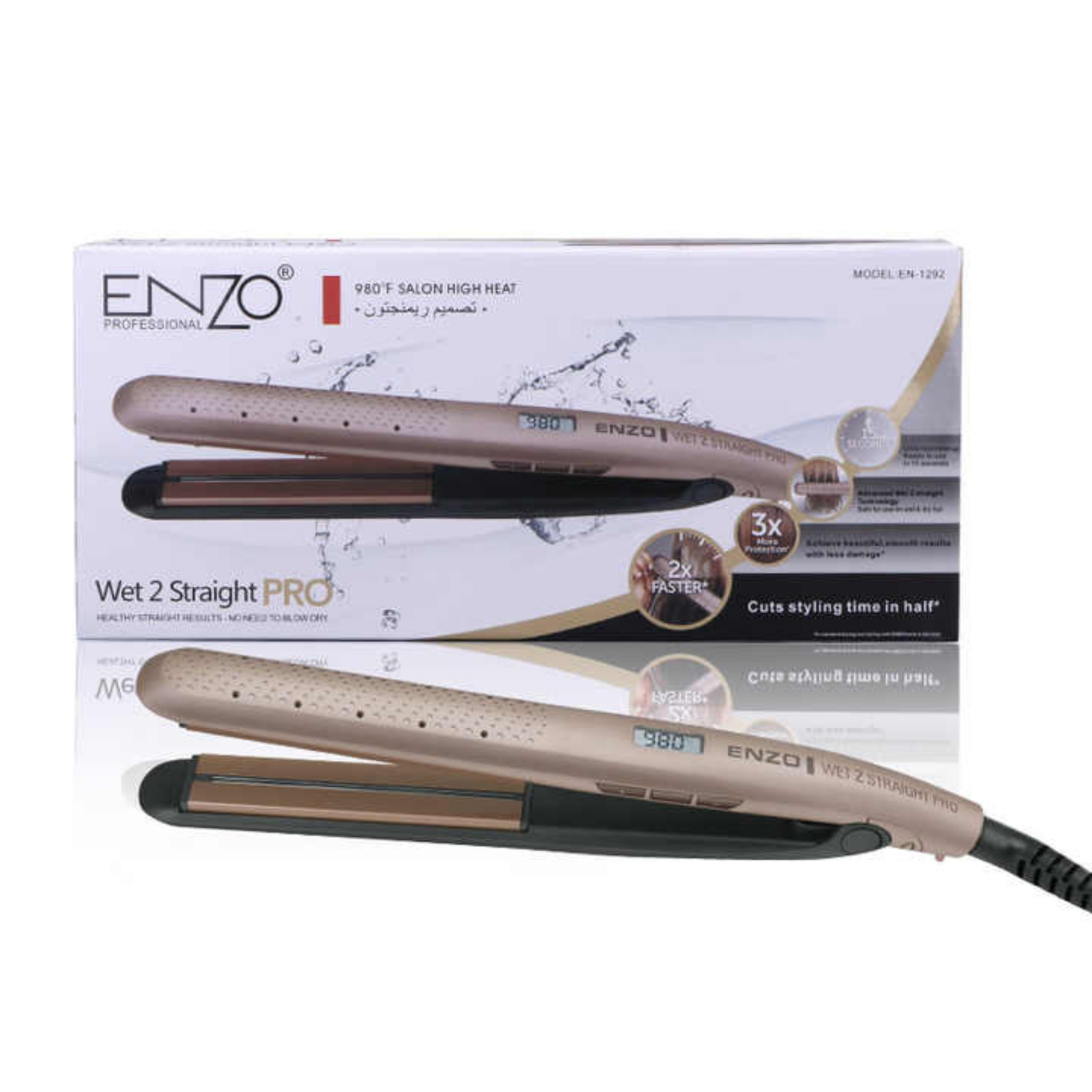 اتو و حالت دهنده ی مو انزو پروفیشینال مدل en-1292 اتو و حالت دهنده ی مو انزو پروفیشینال مدل en-1292